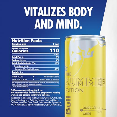 Red Bull Summer Edition Energy Drink Sudachi Lime 8.4 Fl Oz 24 Pack