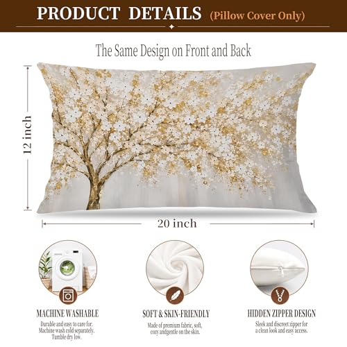 Floral Pillow-d Cherry Blossom Tree of Life Pillow Cover 12x20 Flannelette