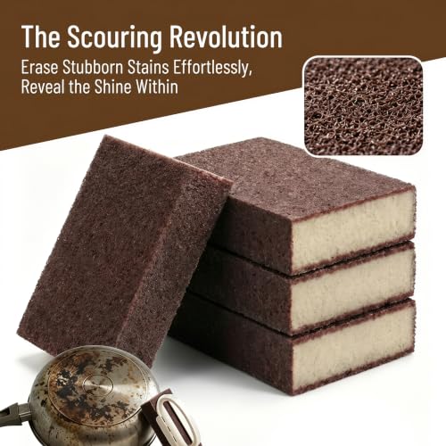 4 Pack Heavy Duty Magic Cleaning Sponges for Tough Stain Removal