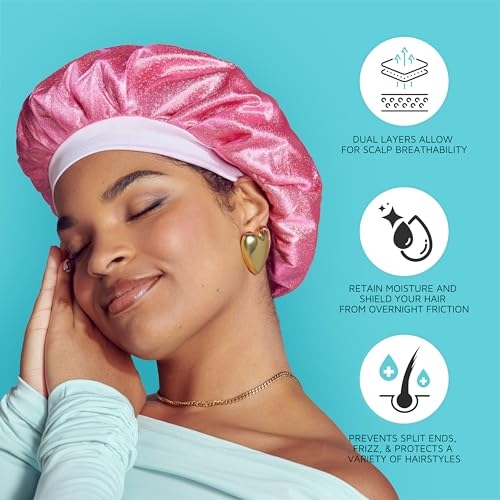 Kiss Colors & Care Extra Large Silky Satin Sleep Bonnet Cap