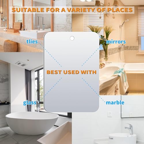 Mcudsy Fogless Shower Mirror - 8x6 Inch Shatterproof Acrylic Shaving Mirror