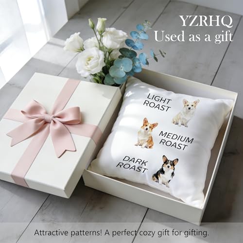 Coffee Welsh Corgi Pillow Cover 18x18 - Double-Sided Decorative Pillowcase