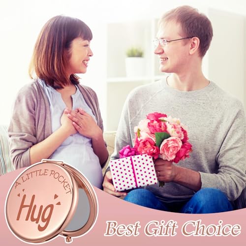 Weysat Pocket Hug Compact Mirror - Rose Gold Double Sided 1x/2x Magnifying