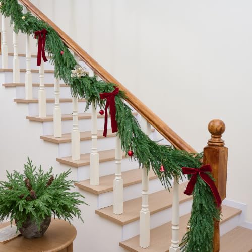 6FT Norfolk Pine Garland Set - 4 Pieces Realistic Artificial Christmas Decorations