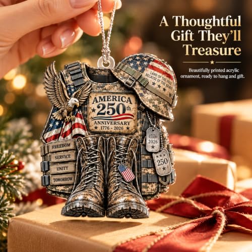 250th Anniversary Army Christmas Ornament - Uniform Variation, Veteran Gift