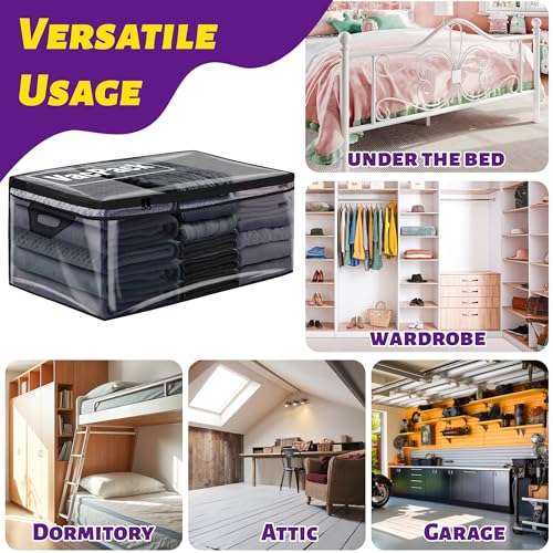 VacPack 10 Gallon Clear Storage Bags with Zipper & Handles - 2 Pack