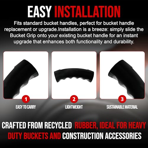 Engenuit Ergonomic Bucket Grip for 1-5 Gallon Buckets - Durable 1-Pack