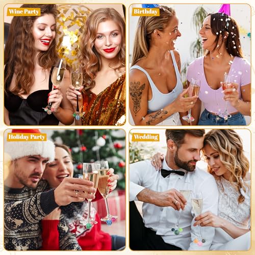 DIY Personalized Wine Glass Charms Kit – 24 Colorful Beads & 40 Rings