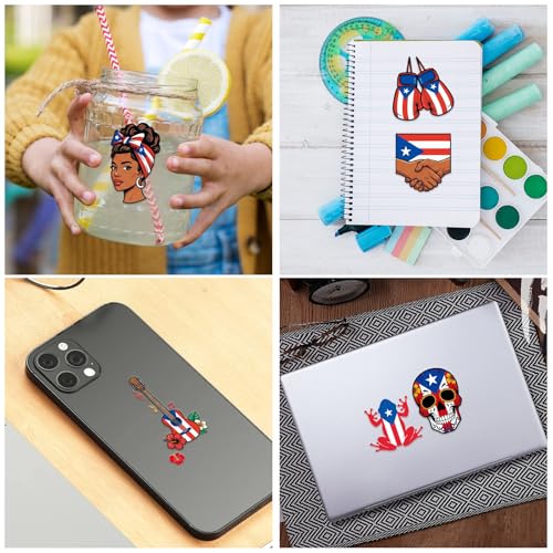 Puerto Rico Temporary Tattoos - 8 Sheets 200+ Flag Stickers