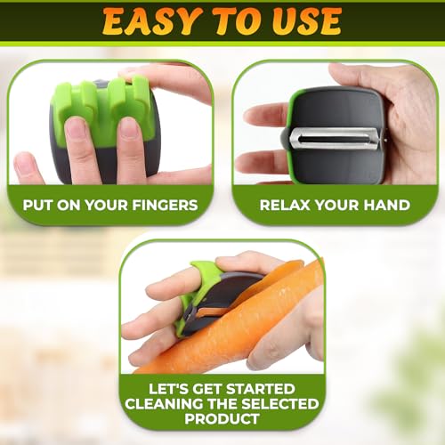2 Pcs Stainless Steel Finger Potato Peeler Set for Easy Peeling