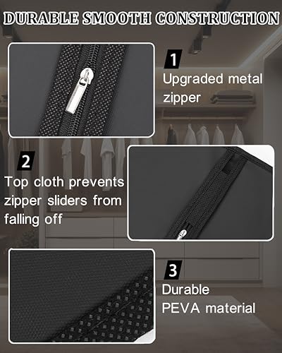 Black 65-Inch Garment Bag for Hanging Clothes Travel & Closet Storage