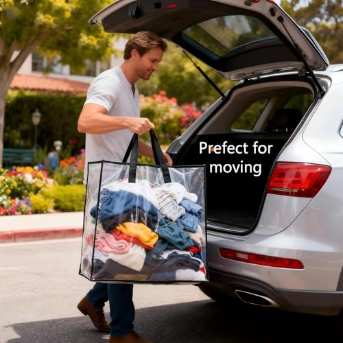 Heavy-Duty Clear Wreath Storage Bag & Moving Container 26 Inch - SClear 6 Pack