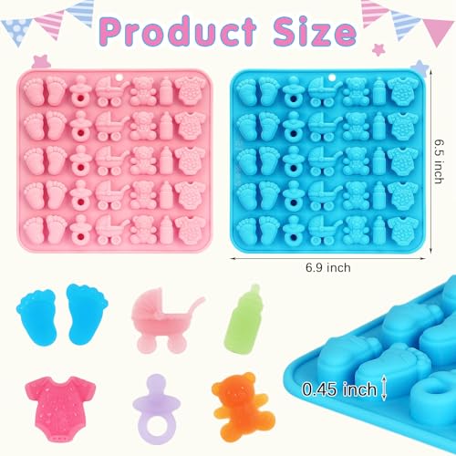 Baby Silicone Chocolate Molds - 2 Pack for Baby Shower Treats