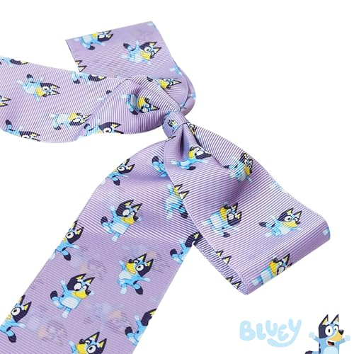 LUV HER Bluey Hair Bow for Girls Large Printed Hair Clip with Alligator Clip