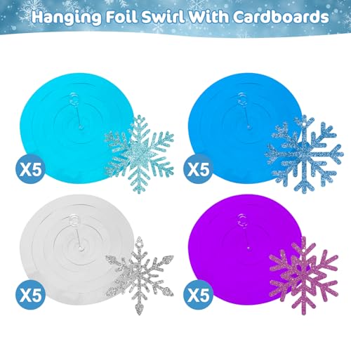 Frozen Snowflake Hanging Decorations Set - Winter Party Streamers & Ornaments