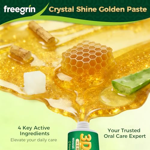 FREEGRIN Organic Miswak Herbal Toothpaste - Fluoride Free with Aloe Vera & Propolis 3.52 oz