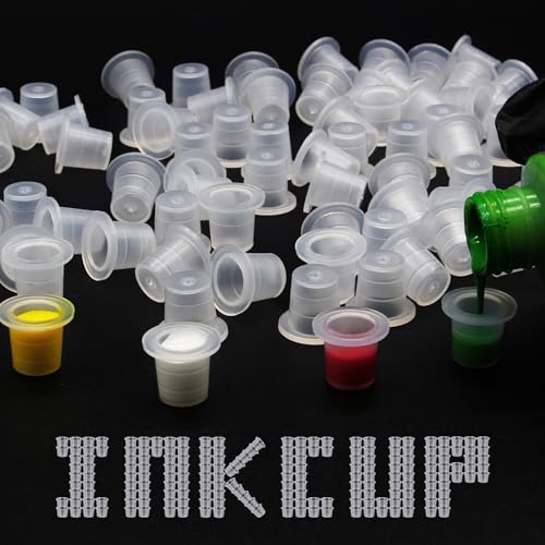 WZPB 1000 Pcs Small Tattoo Ink Caps 8mm Disposable Pigment Cups