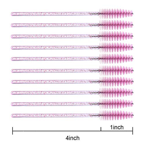 Elisel Disposable Mascara Brushes 100pcs with Container - Crystal Pink