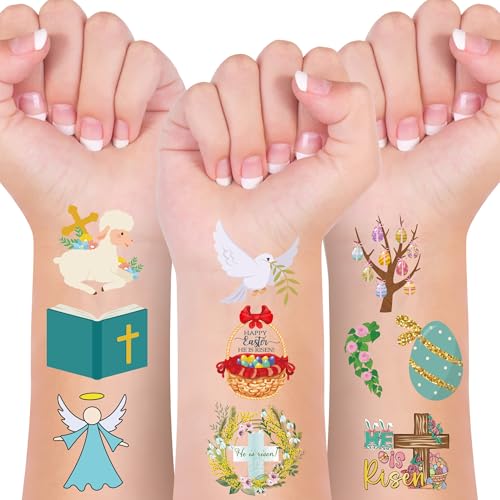 74Pcs Luminous Easter Temporary Tattoos for Kids Basket Stuffers