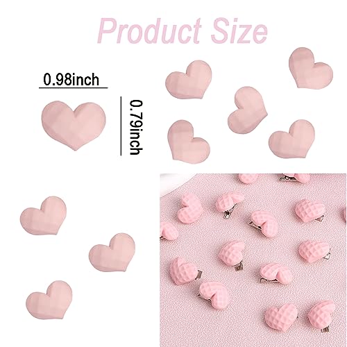 ExdAs Mini Heart Hair Clips - 20 Pcs Cute Pink Small Hair Pins & Barrettes for Women and Girls