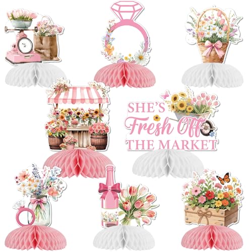 8PCS Floral Honeycomb Centerpieces for Bridal Shower & Bachelorette Party