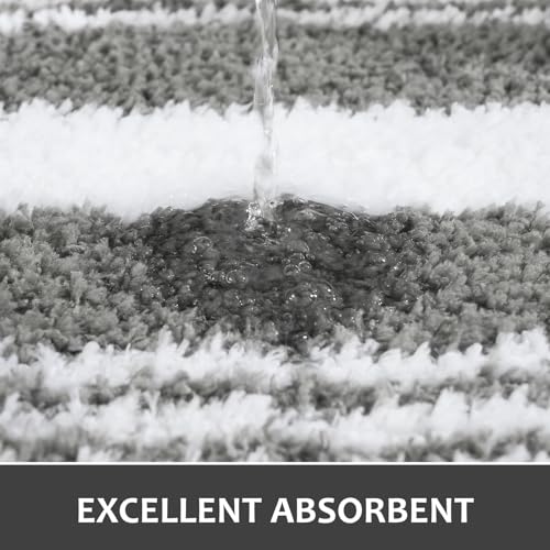 LOCHAS Non-Slip Long Bathroom Rug Runner 24" x 60" - Grey