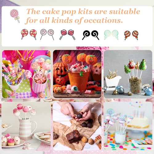 Colorful Cake Pop Sticks and Wrappers Kit - 300 PCS Set