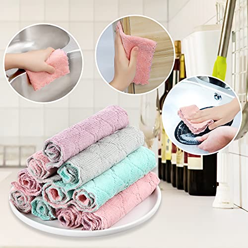GADIEDIE 10-Pack Absorbent Coral Velvet Kitchen Towels
