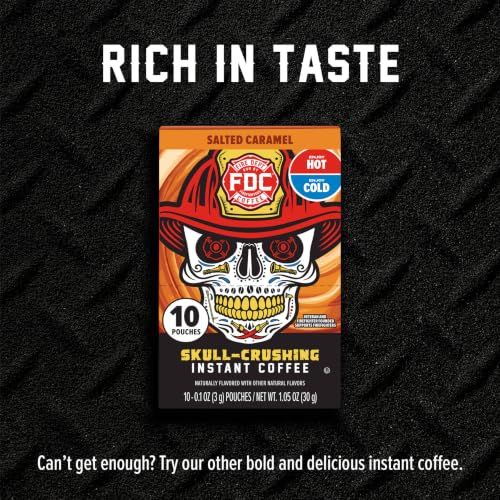 Fire Department Coffee Skull Crushing Espresso Instant Coffee Packets - 30 Single Serve - Veteran Owned