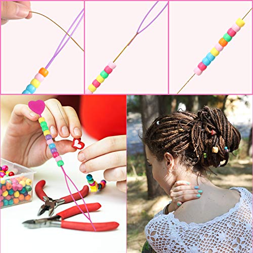 WILLBOND Hair Beader Tool Set with 1000 Rubber Bands for Braids and Ponytails