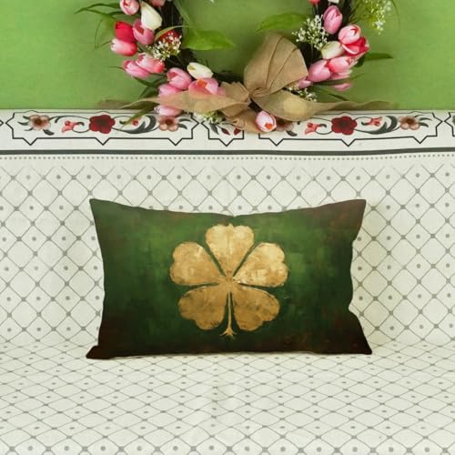 St. Patrick's Day Pillow Cover 12x20 Inch Shamrock Decor