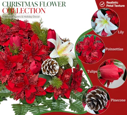 Artificial Cemetery Flower Saddle for Headstone Christmas Tribute