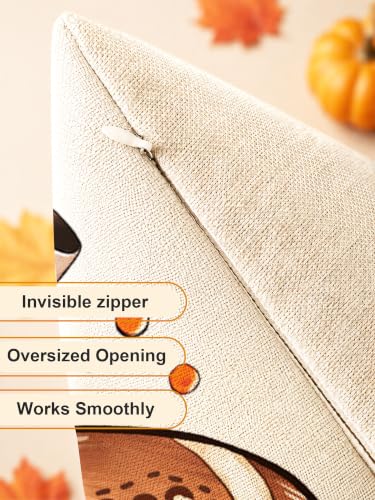 Fall Football Linen Lumbar Pillow Cover, 12x20 Farmhouse Autumn Decor