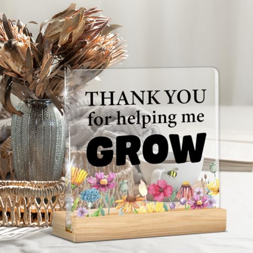Thank You Gifts for Women - Inspirational Desk Plaque for Teachers & Coworkers