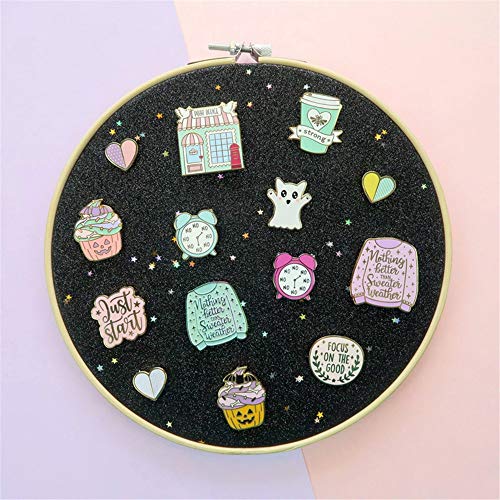 REOVE Black Leather Enamel Pin Display Board - Wall Hanging Pin Holder