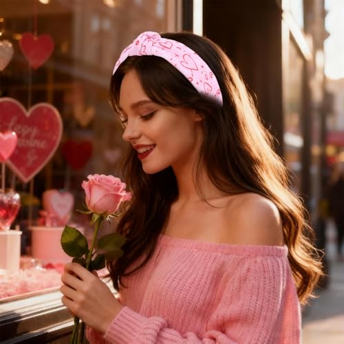 Esitrormi 2-Pack Knotted Headbands for Women Cute Pink Hair Accessories