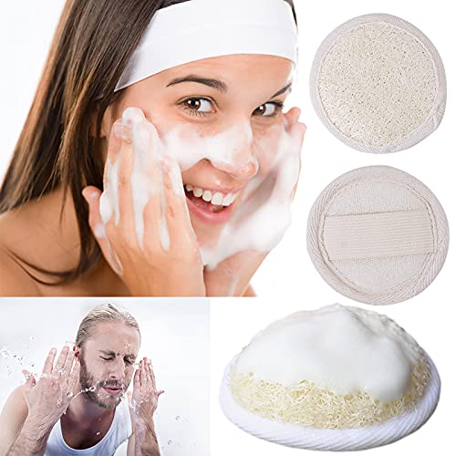 Natural Loofah Body Exfoliating Pads with Hand Strap - 2 Pack