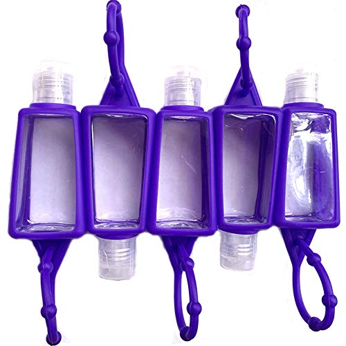 5-Pack 30ml Refillable Silicone Travel Bottles with Hanging Cases