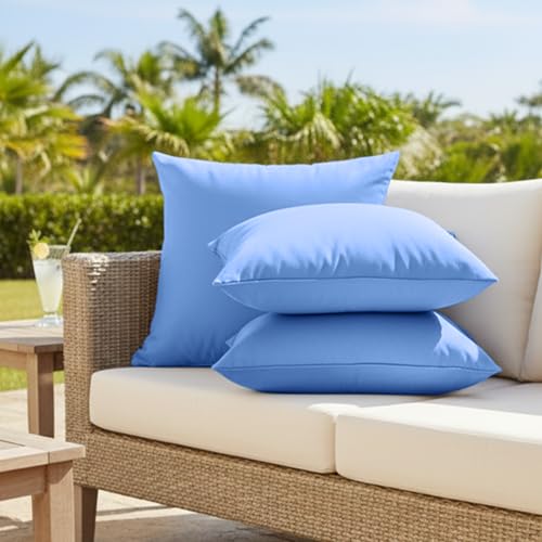 Blue 18x18 Throw Pillow Covers - Set of 2, Soft & Washable
