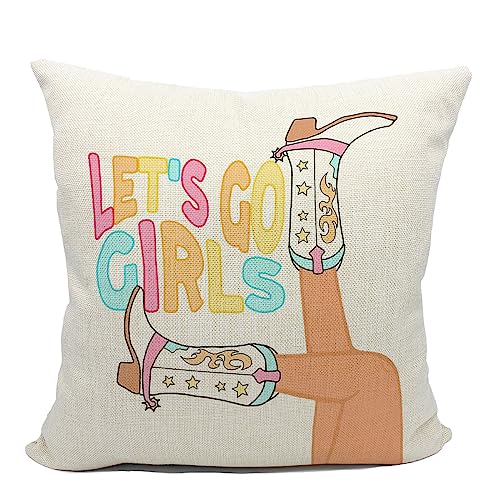 Mancheng-zi Preppy Cowgirl Pillow Cover 18x18in Western Style Room Decor Color-8