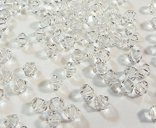 Perlin Preciosa 4mm Crystal Glass Bicone Beads 40 Pcs - Crystal Clear