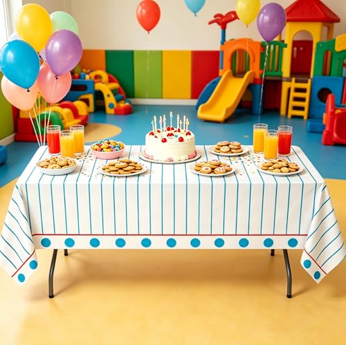 4 Pack Back to School Tablecloths - Notebook Design, 51x86 Inch