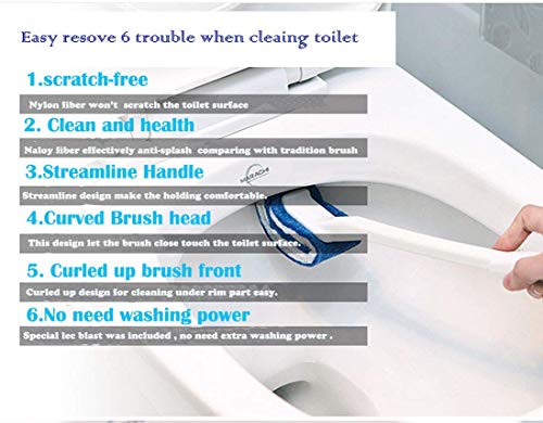 Jufay Scratch-Free Toilet Brush Set - Curved Design for Deep Cleaning