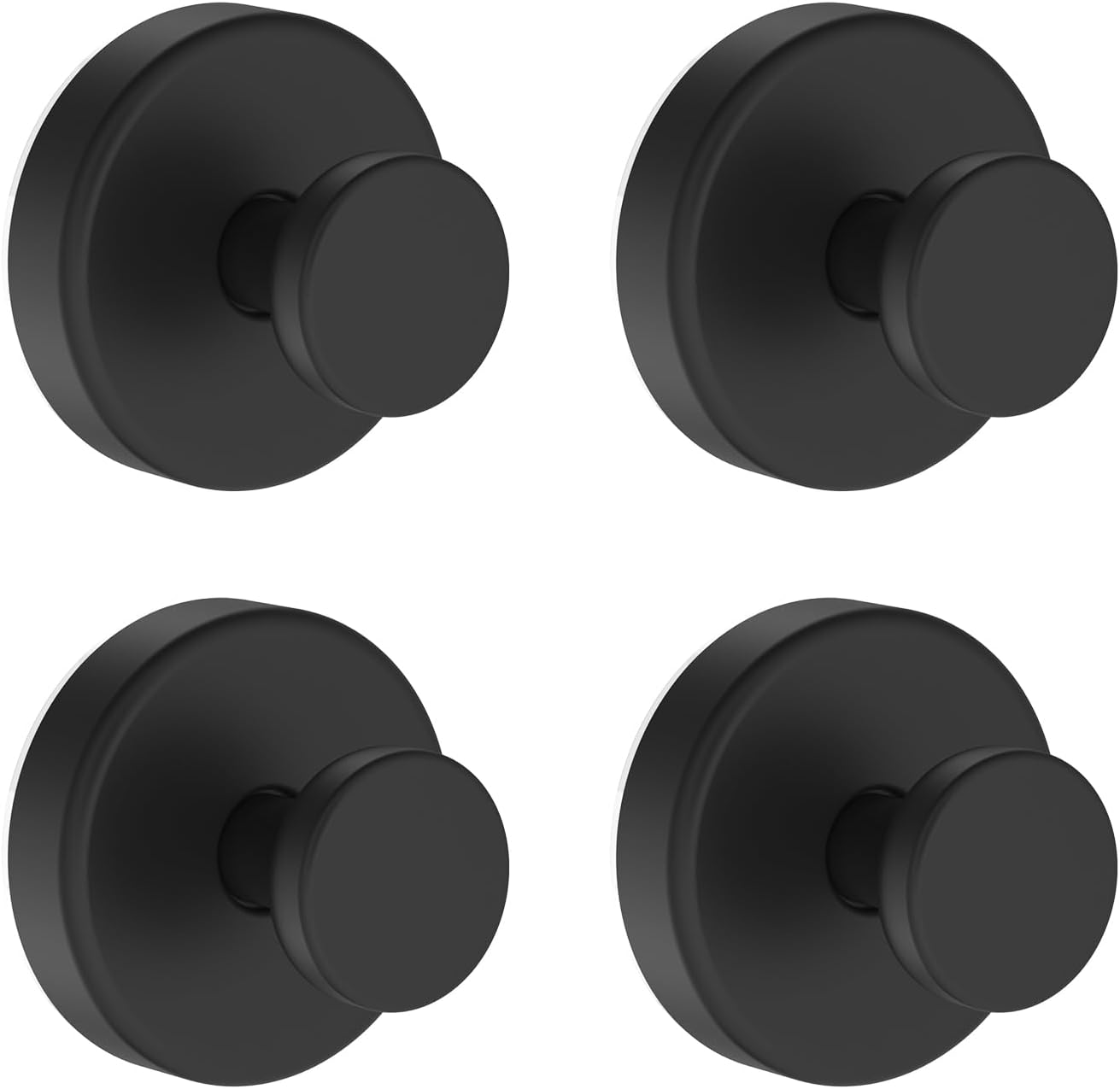 Skiennix Suction Cup Hooks - Removable Towel Hooks for Bathroom & Shower | 4 Pack, Black