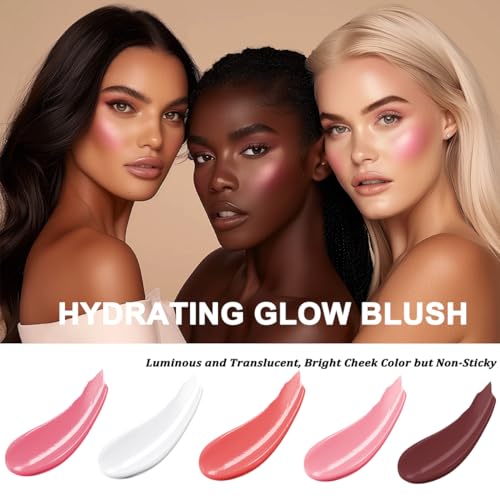 TEEROVA Cream Blush Stick - Natural Glow Hydrating Cheek & Lip Tint (#5 Berry)