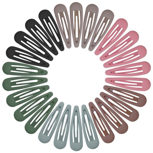 TEBIEKOY 36-Piece Metal Snap Hair Clips 1.96-Inch Tear Drop Hair Barrettes