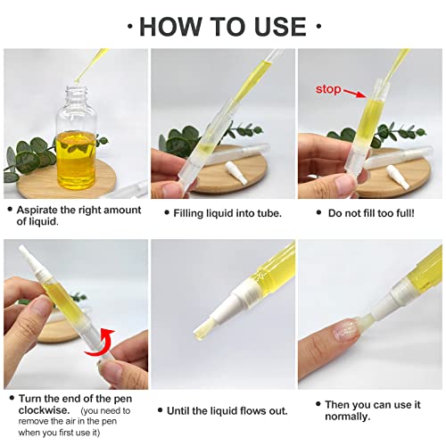 Empty Cuticle Oil Pen Tubes with Brush Tip 3ml 6-Pack
