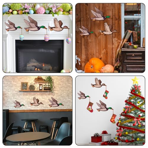 Wooden Mallard Duck Wall Decor Set - 3 Rustic Sizes for Nursery & Home