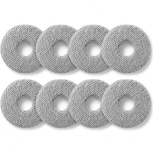 Griscrad 8-Pack Microfiber Mop Pads for Roborock Q Revo Series - Gray