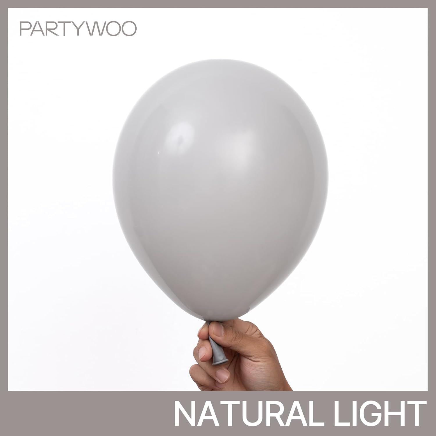 PartyWoo Gray Balloons - 100 Pcs Matte Grey Latex Balloon Arch Kit | 18", 12", 10", 5" Sizes for Baby Showers, Gender Reveals, and Birthdays